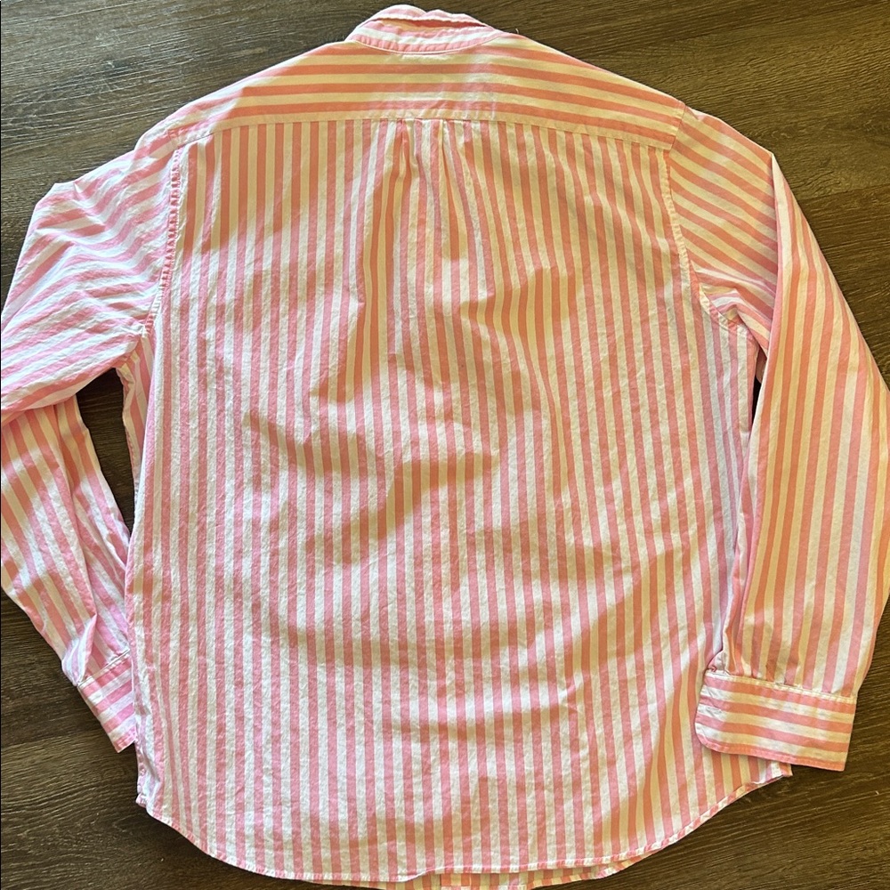 J. Crew Pink and White Striped Button Down Shirt - Picture 6 of 6